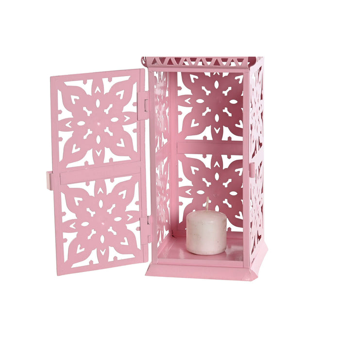 Lucerna Home ESPRIT Alb Verde Roz Fier Oriental 10 x 10 x 30 cm (4 Unități)