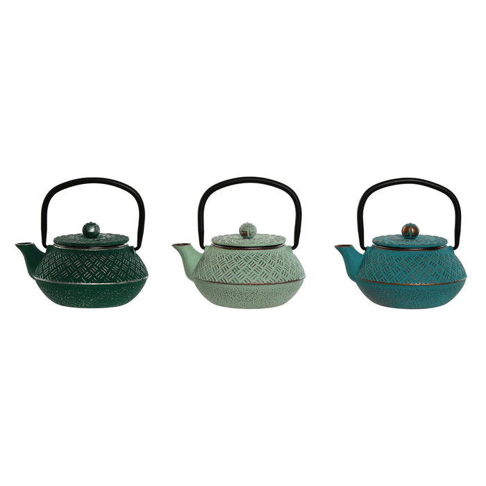 Ceainic Home ESPRIT Albastru Verde Oțel inoxidabil Fier 400 ml (3 Unități)
