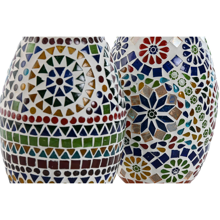 Lampă de masă Home ESPRIT Multicolor Aluminiu Geam 220 V 14 x 14 x 19 cm (2 Unități)