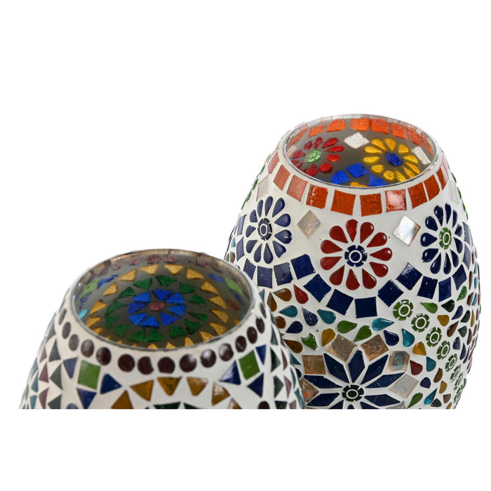 Lampă de masă Home ESPRIT Multicolor Aluminiu Geam 220 V 14 x 14 x 19 cm (2 Unități)