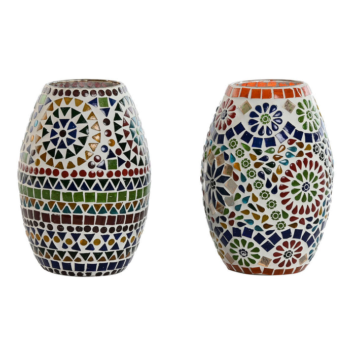 Lampă de masă Home ESPRIT Multicolor Aluminiu Geam 220 V 14 x 14 x 19 cm (2 Unități)