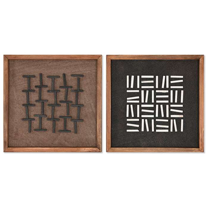 Tablou Home ESPRIT Modern 40,2 x 4 x 40,2 cm (2 Unități)