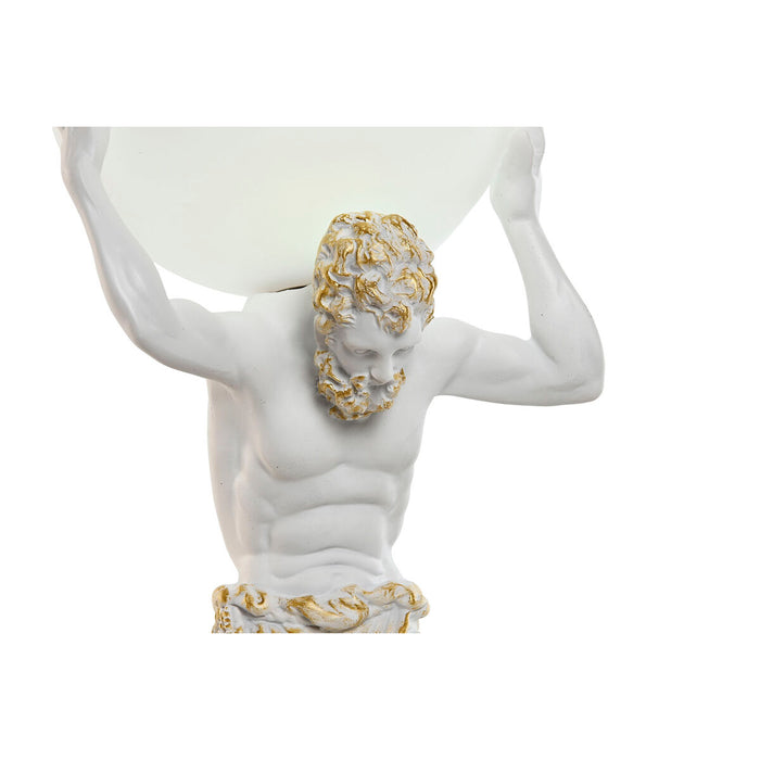 Lampă de masă Home ESPRIT Alb Auriu* Rășină Plastic 220 V 18 x 17 x 44 cm