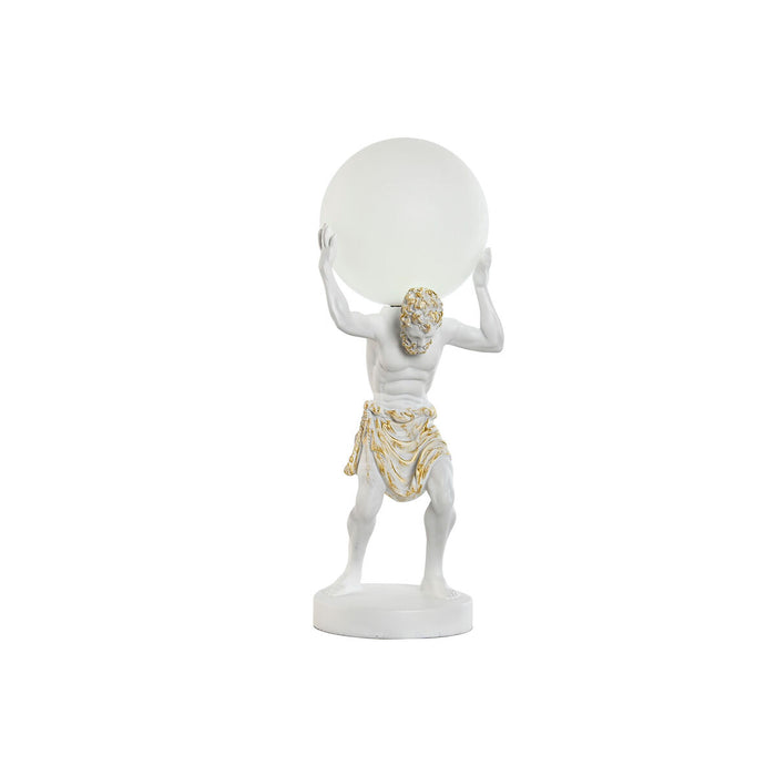 Lampă de masă Home ESPRIT Alb Auriu* Rășină Plastic 220 V 18 x 17 x 44 cm