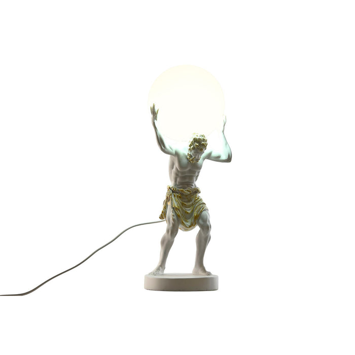 Lampă de masă Home ESPRIT Alb Auriu* Rășină Plastic 220 V 18 x 17 x 44 cm