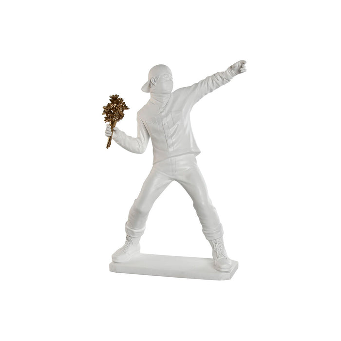 Figură Decorativă Home ESPRIT Alb Auriu* 41 x 24 x 66 cm