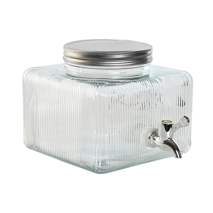 Dispenser de Apă Home ESPRIT Transparent Metal Silicon Geam ABS 3,5 L 19 x 25 x 16 cm