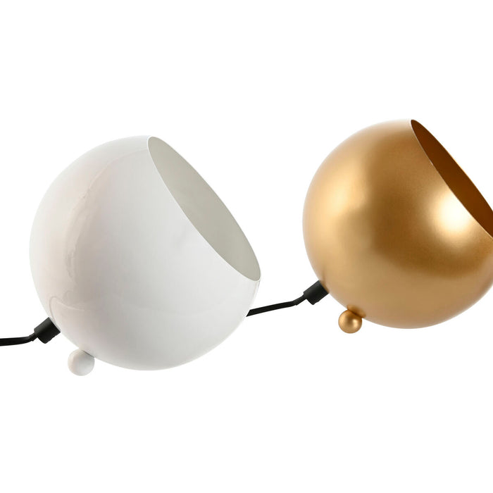 Lampă de masă Home ESPRIT Alb Auriu* Metal 50 W 220 V 15 x 15 x 15 cm (2 Unități)