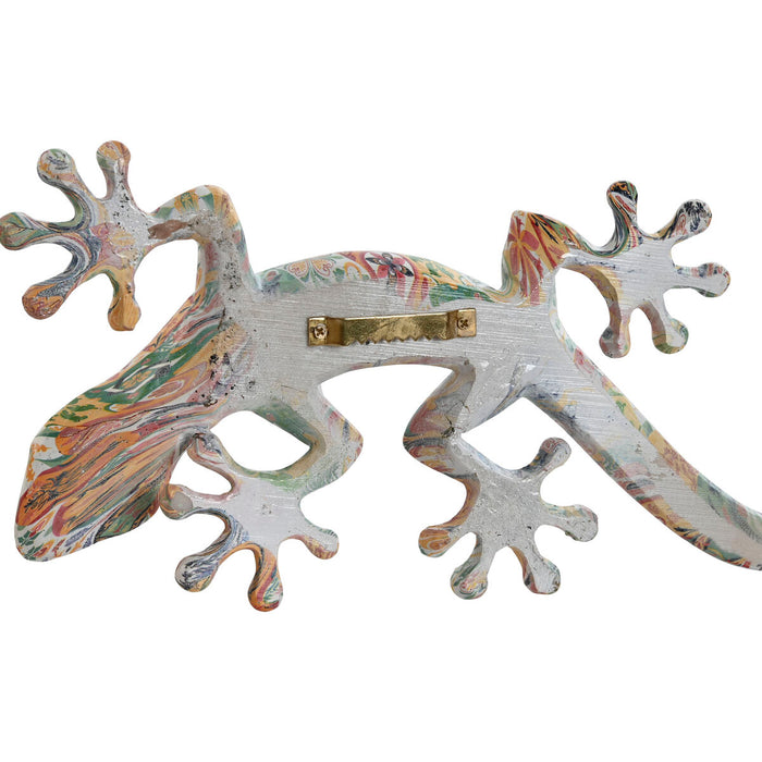 Decorațiune de Perete Home ESPRIT Multicolor Şopârlă Mediterană 13 x 5 x 29 cm (2 Unități)