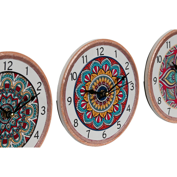 Stolní hodiny Home ESPRIT Ceramică Mandala 16 x 1 x 16 cm