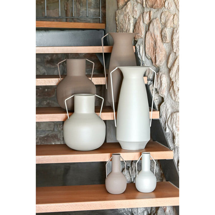 Vază Home ESPRIT Maro Bej Metal 25 x 25 x 44 cm (2 Unități)