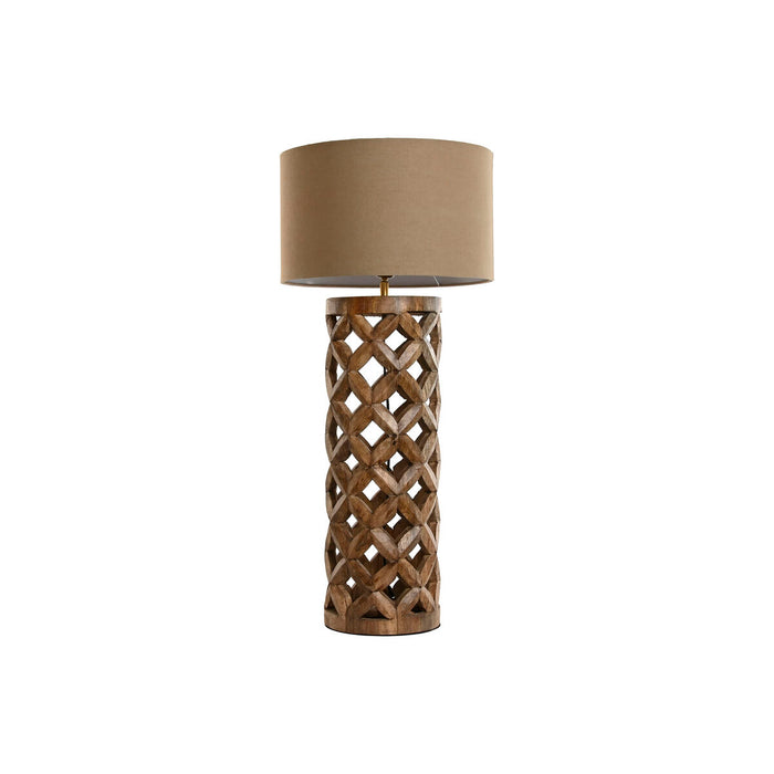 Lampă de masă Home ESPRIT Bej Natural Lemn de mango 50 W 220 V 35,5 x 35,5 x 79,5 cm