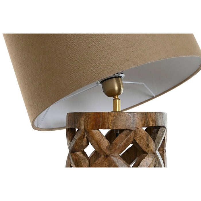 Lampă de masă Home ESPRIT Bej Natural Lemn de mango 50 W 220 V 35,5 x 35,5 x 79,5 cm