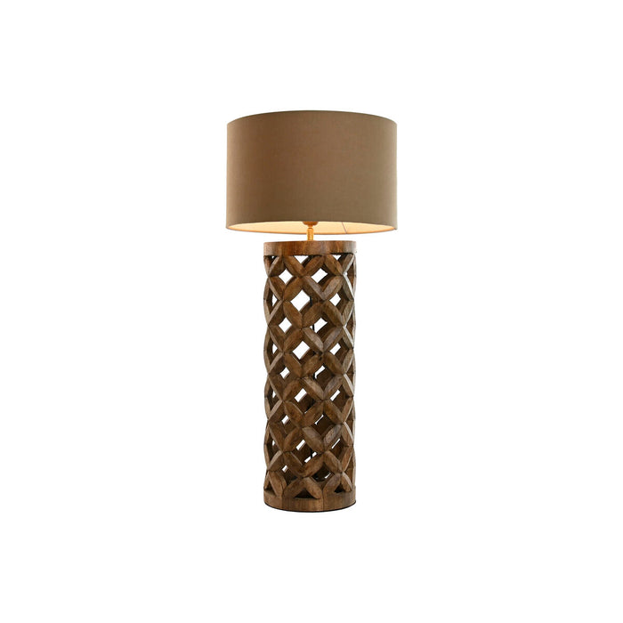 Lampă de masă Home ESPRIT Bej Natural Lemn de mango 50 W 220 V 35,5 x 35,5 x 79,5 cm