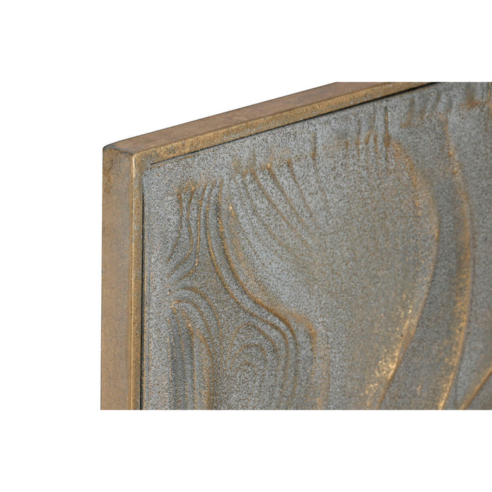 Decorațiune de Perete Home ESPRIT Auriu* Modern 67,5 x 2,5 x 97 cm (2 Unități)