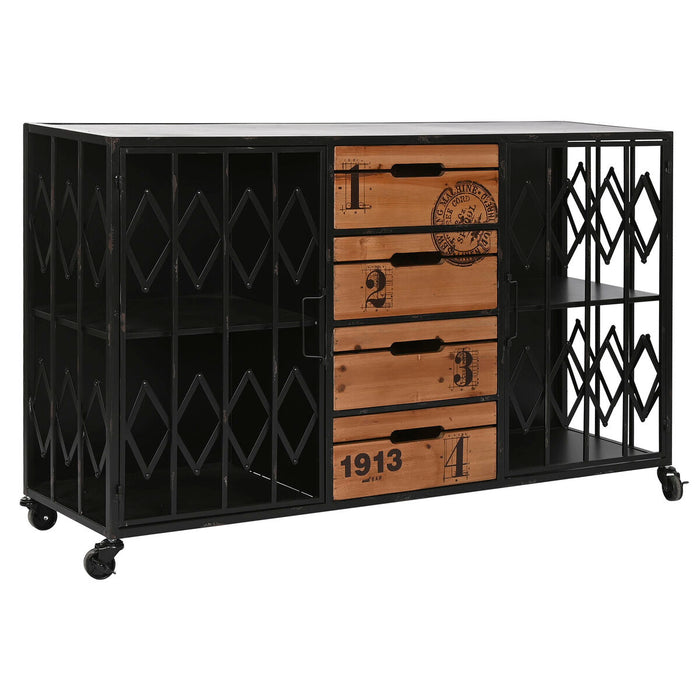 Dulap cu Sertare Home ESPRIT Maro Negru Metal Brad Loft 122,5 x 32,5 x 74 cm