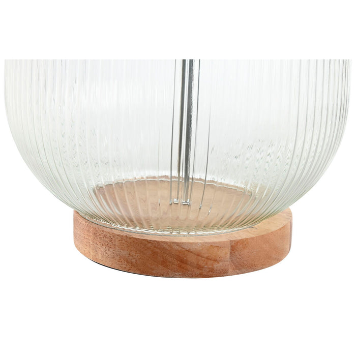 Lampă de masă Home ESPRIT Bej Lemn Geam 50 W 220 V 32 x 32 x 61 cm