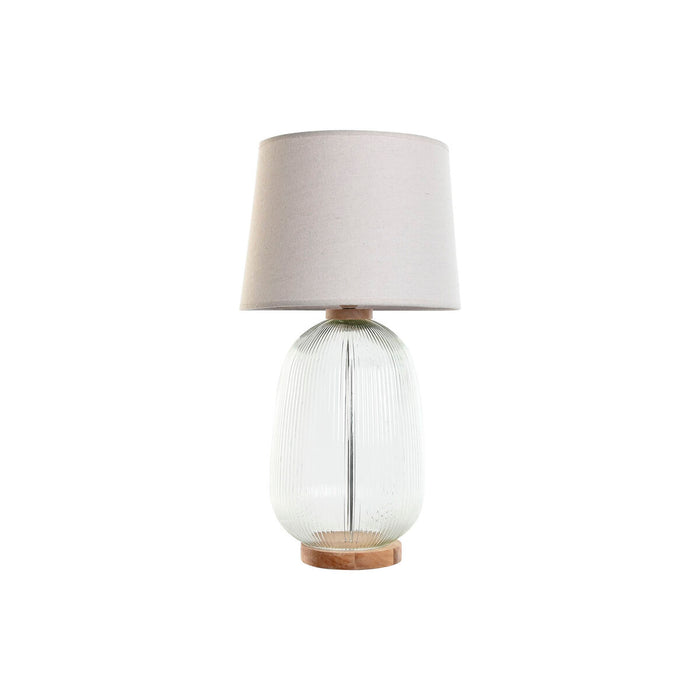 Lampă de masă Home ESPRIT Bej Lemn Geam 50 W 220 V 32 x 32 x 61 cm