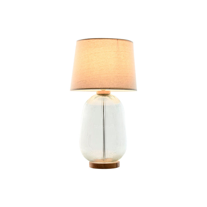 Lampă de masă Home ESPRIT Bej Lemn Geam 50 W 220 V 32 x 32 x 61 cm