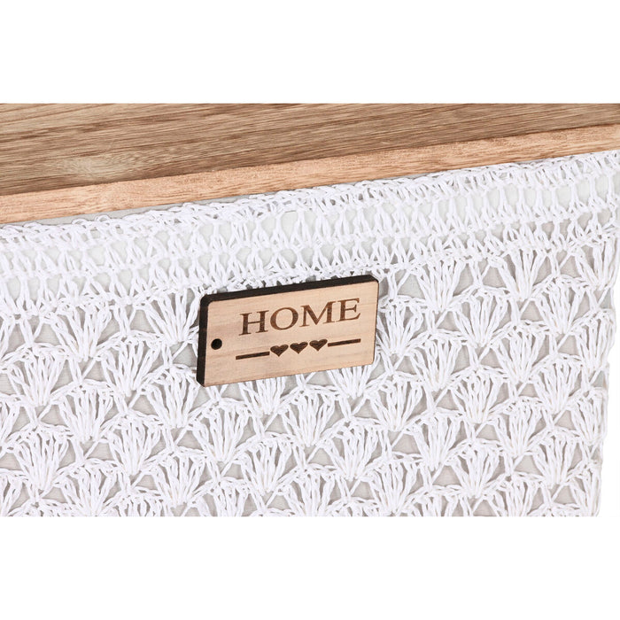 Coș pentru rufe murdare Home ESPRIT Alb Natural Lemn 43 x 34 x 50 cm 5 Piese