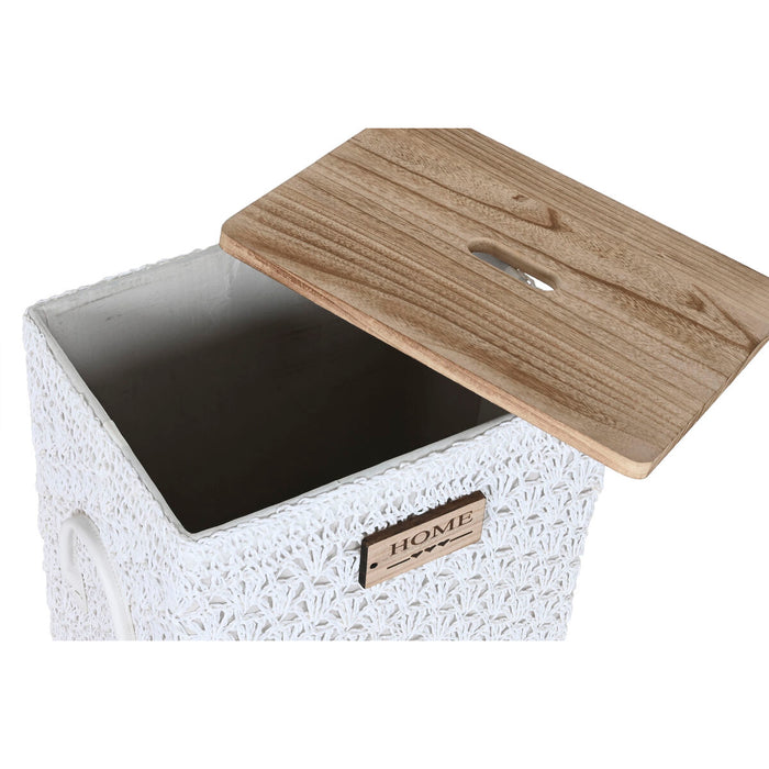 Coș pentru rufe murdare Home ESPRIT Alb Natural Lemn 43 x 34 x 50 cm 5 Piese