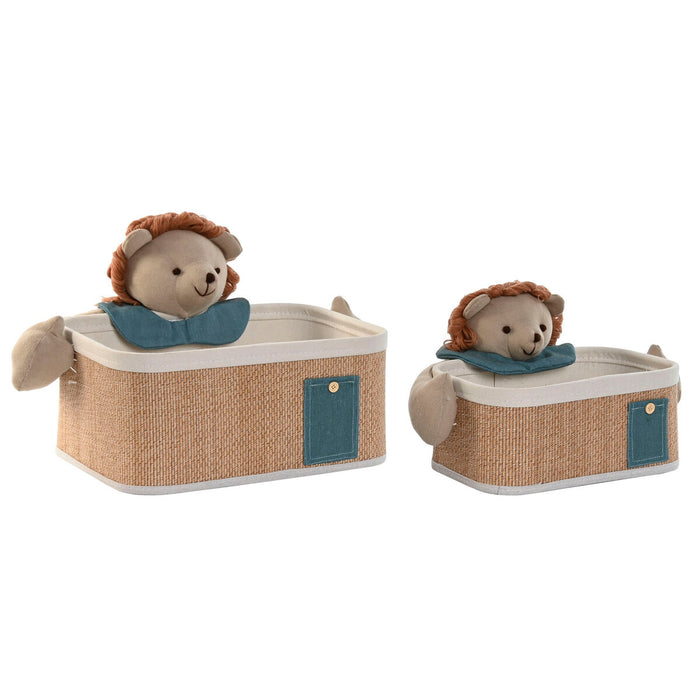 Set de Coșuri Home ESPRIT Verde Natural 40 x 32 x 27 cm (2 Piese)