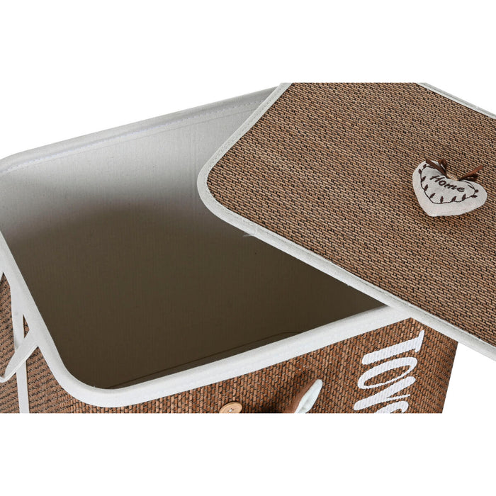 Coș pentru rufe murdare Home ESPRIT Albastru Maro Natural Infantil 44 x 44 x 45 cm 4 Piese