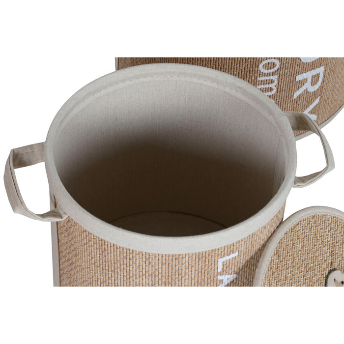 Coș pentru rufe murdare Home ESPRIT Alb Natural Bambus 40 x 40 x 53 cm 4 Piese