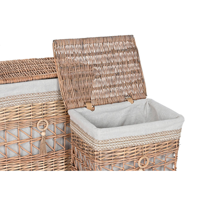 Coș pentru rufe murdare Home ESPRIT Bej Natural răchită Shabby Chic 47 x 35 x 55 cm 5 Piese