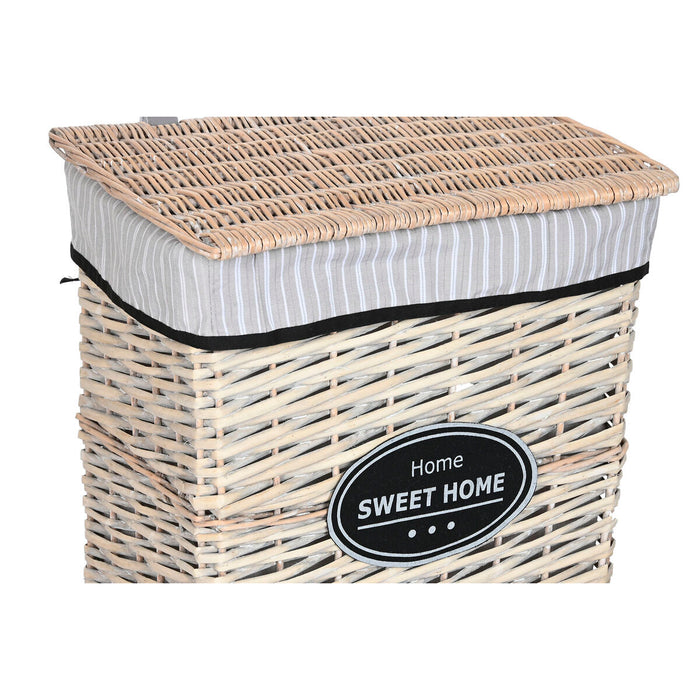 Coș pentru rufe murdare Home ESPRIT Alb Maro Negru Gri Natural răchită Shabby Chic 47 x 35 x 55 cm 5 Piese
