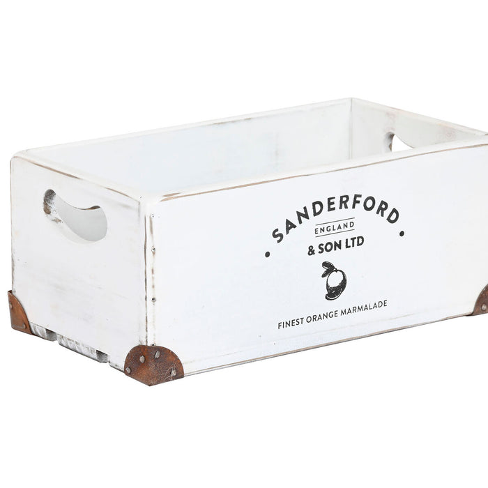 Set de Cutii Decorative Home ESPRIT Sanderford Alb Lemn de brad 35 x 22 x 15 cm 5 Piese