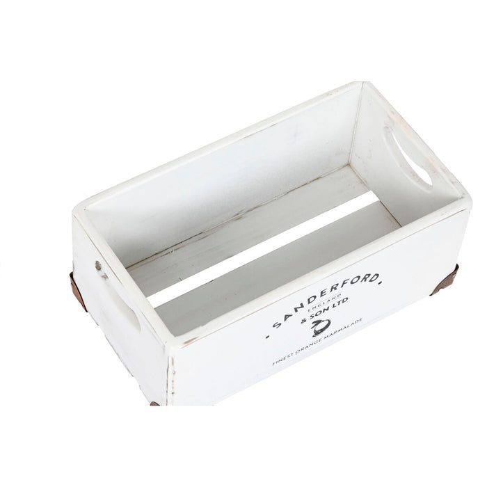 Set de Cutii Decorative Home ESPRIT Sanderford Alb Lemn de brad 35 x 22 x 15 cm 5 Piese