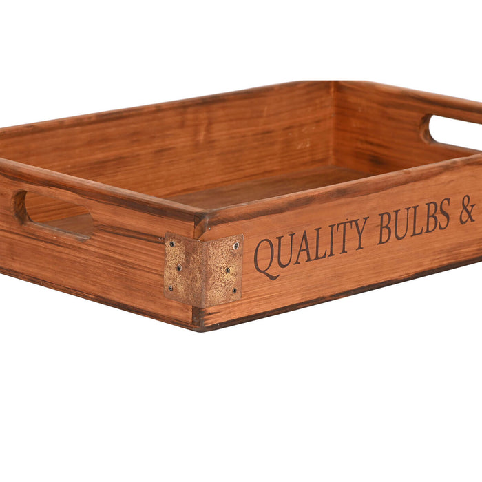 Set de Tăvi Home ESPRIT Natural Lemn de brad 56 x 38 x 10 cm (3 Piese)