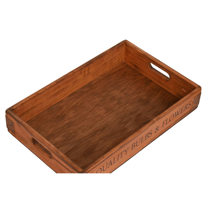 Set de Tăvi Home ESPRIT Natural Lemn de brad 56 x 38 x 10 cm (3 Piese)