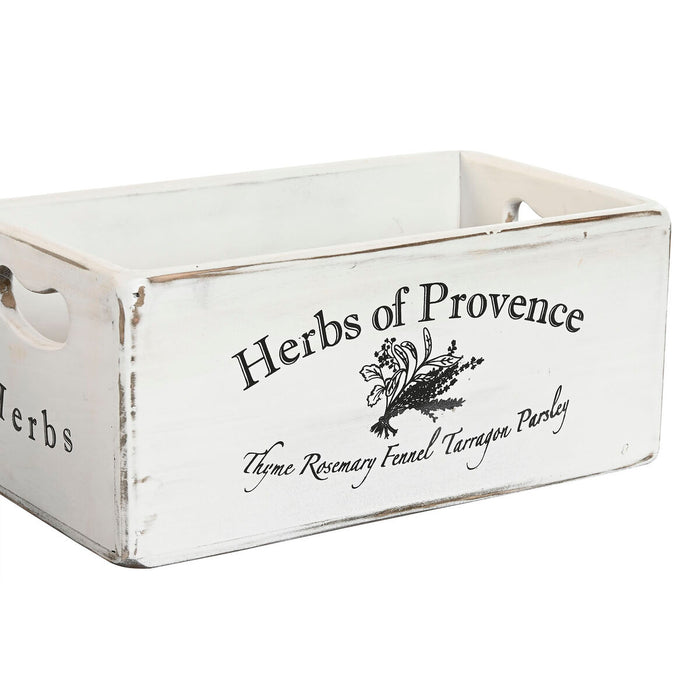 Cutii de depozitare Home ESPRIT Herbs of Provence Alb Lemn de brad 34 x 22 x 15 cm 4 Piese