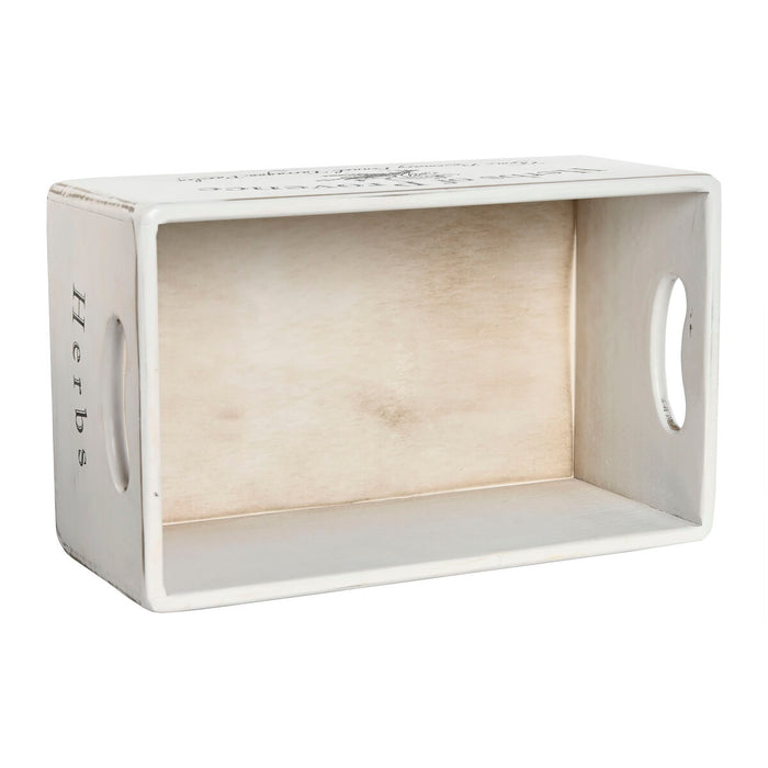 Cutii de depozitare Home ESPRIT Herbs of Provence Alb Lemn de brad 34 x 22 x 15 cm 4 Piese