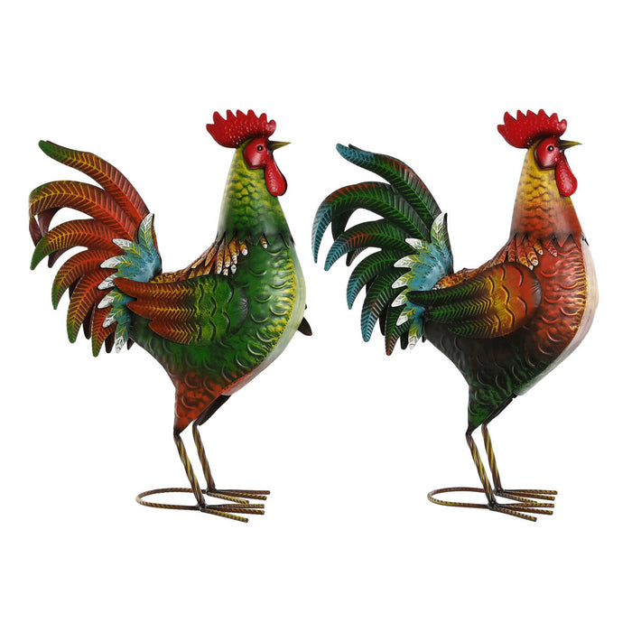 Figură Decorativă Home ESPRIT Multicolor Cocoș 34,3 x 14 x 48,3 cm (2 Unități)