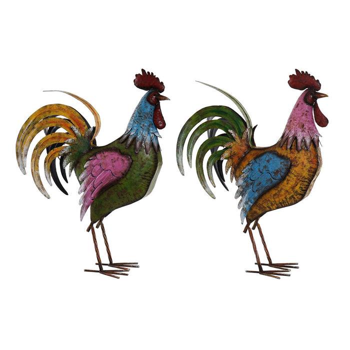 Figură Decorativă Home ESPRIT Multicolor Cocoș 44 x 17 x 61 cm (2 Unități)