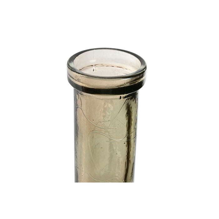 Vază Home ESPRIT Gri Maroniu Sticlă reciclată 26,5 x 26,5 x 75 cm
