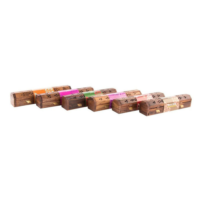 Suport DKD Home Decor Tămâie Lemn Bambus Mandala Natural 26 x 8 x 8 cm (6 Piese)