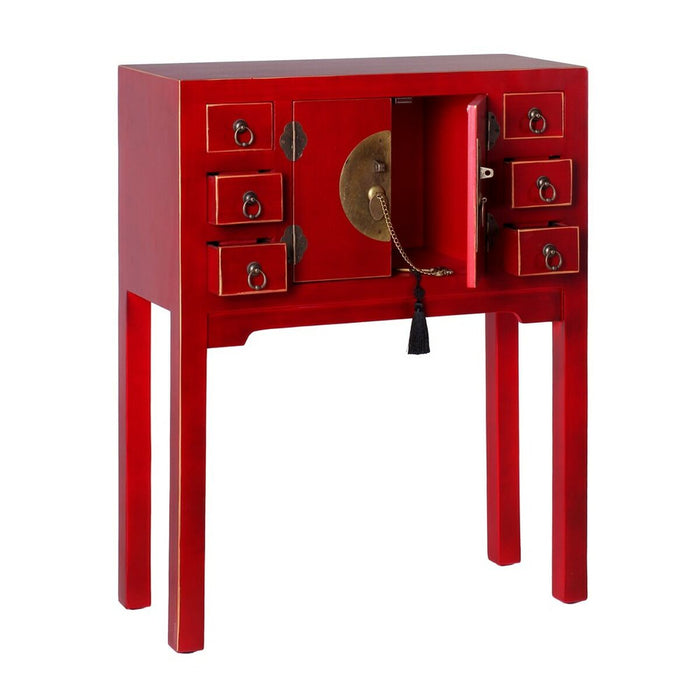 Consolă ORIENTE Fier Lemn MDF Roșu Auriu* 63 x 26 x 80 cm
