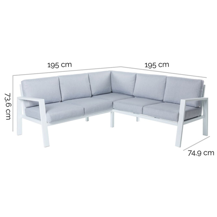 Canapea de Grădină Thais 195 x 195 x 73,6 cm Aluminiu