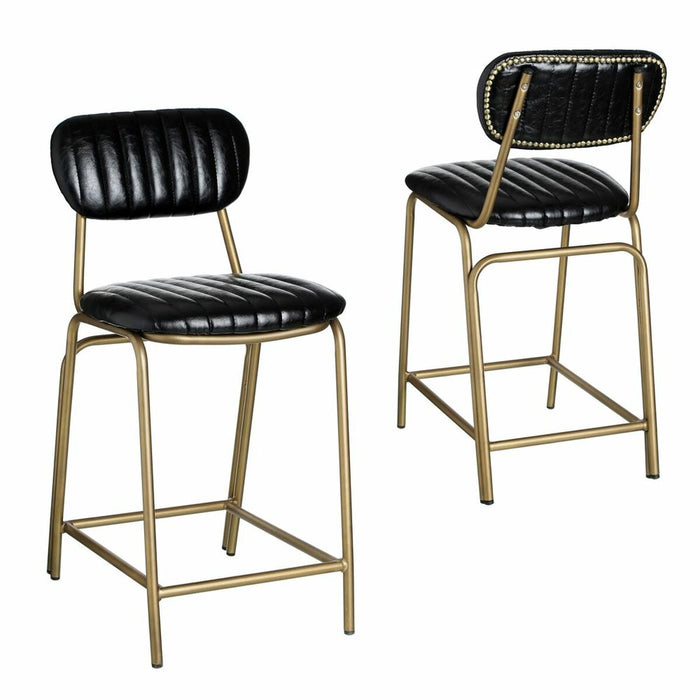 Taburet 42 x 49 x 88 cm Negru Auriu* Metal Poliuretan