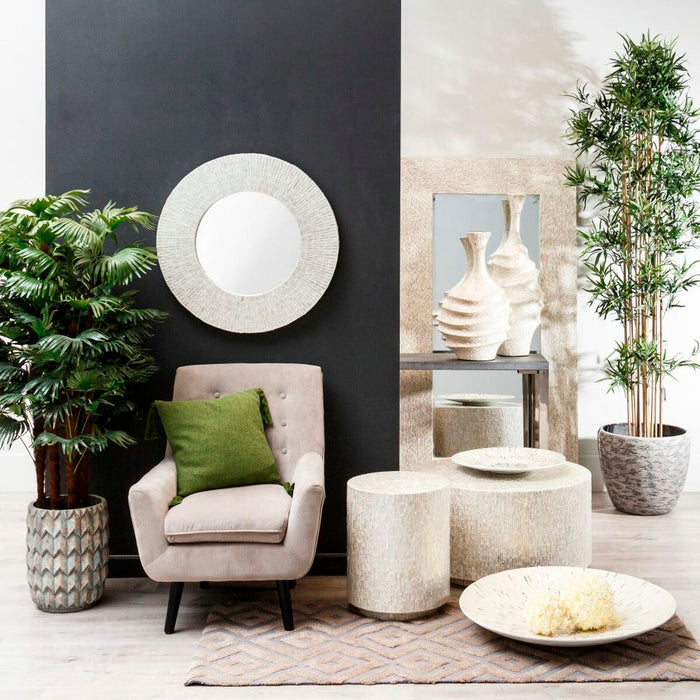 Oglindă de perete 186 x 7 x 100 cm Alb Scoică