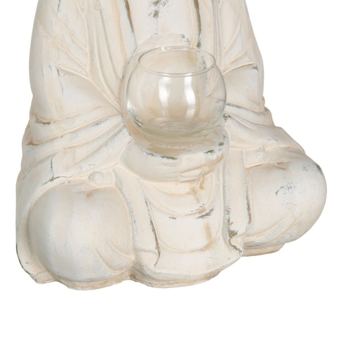 Suport de Lumânări Crem Geam Teracotă 21,5 x 15 x 32 cm
