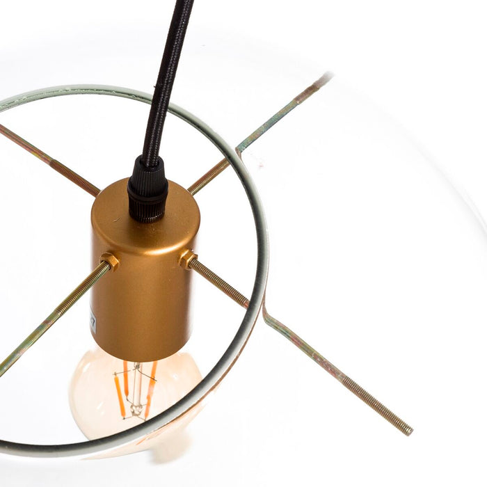 Lustră Geam Auriu* Transparent 30 x 30 x 30 cm Vintage Ø 35 cm