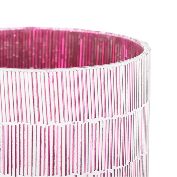 Suport de Lumânări Roz Geam Цимент 13 x 13 x 20 cm