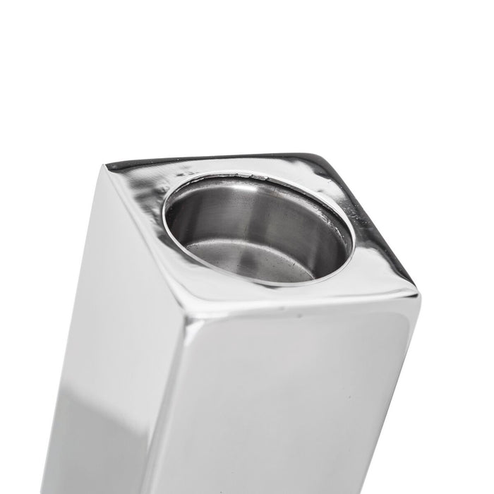 Suport de Lumânări 9 x 9 x 15 cm Metal Argintiu