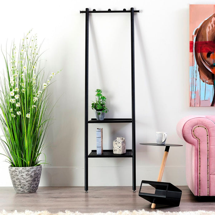 Suport de haine 59 x 39 x 177,5 cm Negru Metal industrial