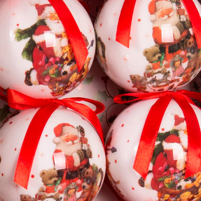 Globuri de Crăciun Roșu Multicolor Hârtie Polyfoam 7,5 x 7,5 x 7,5 cm (6 Unități)